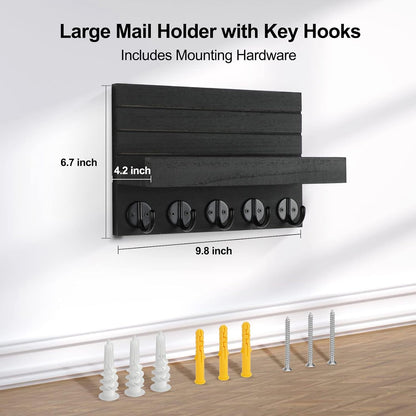 🏡 Rustic Wall-Mounted Entryway Organizer | Wooden Shelf with Hooks for Keys, Bags & Everyday Essentials ✨🗝️