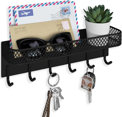 ✨ Modern Wall-Mounted Key Holder with 6 Hooks | Entryway Organizer for Keys, Bags & Everyday Essentials 🏡