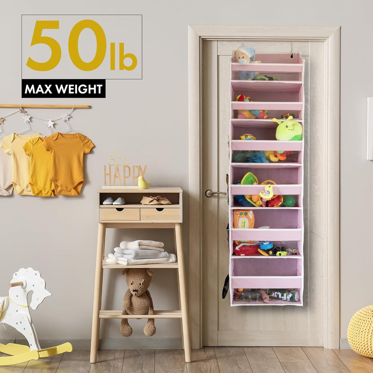 🧺 Heavy-Duty Over-the-Door Organizer | 18-Pocket Hanging Storage Rack for Bedroom, Bathroom & Nursery ✨🏡