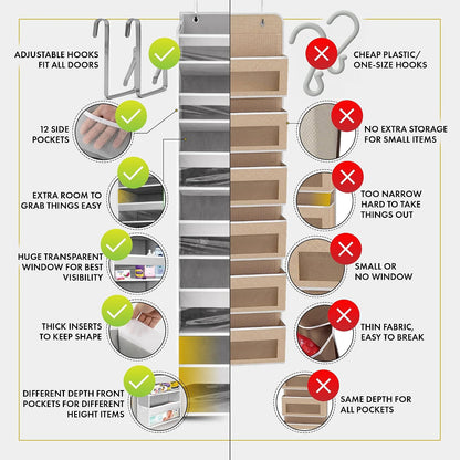 🧺 Heavy-Duty Over-the-Door Organizer | 18-Pocket Hanging Storage Rack for Bedroom, Bathroom & Nursery ✨🏡