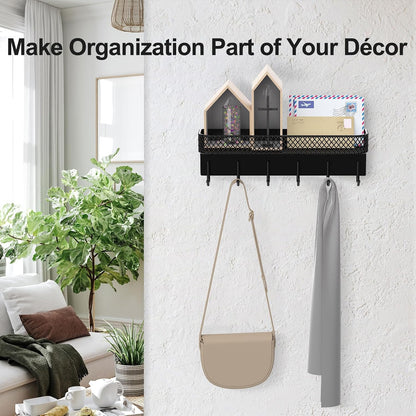 ✨ Modern Wall-Mounted Key Holder with 6 Hooks | Entryway Organizer for Keys, Bags & Everyday Essentials 🏡