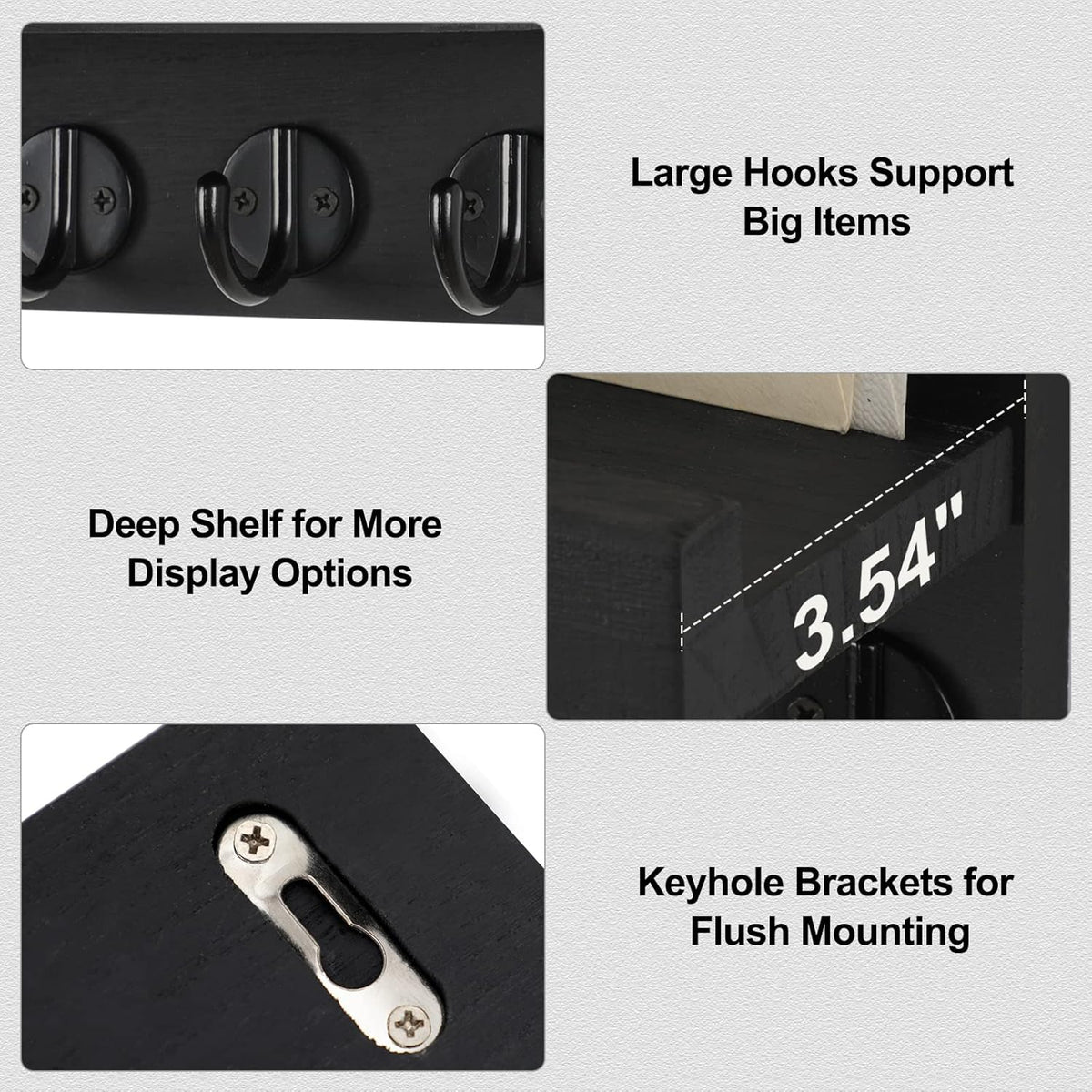 🏡 Rustic Wall-Mounted Entryway Organizer | Wooden Shelf with Hooks for Keys, Bags & Everyday Essentials ✨🗝️