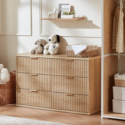 ✨ 48" Fluted 6-Drawer Dresser | Modern Wood Storage Cabinet with Curved Details for Bedroom & Living Room 🏡🌿