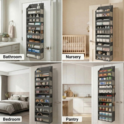 🧺 Heavy-Duty Over-the-Door Organizer | 18-Pocket Hanging Storage Rack for Bedroom, Bathroom & Nursery ✨🏡