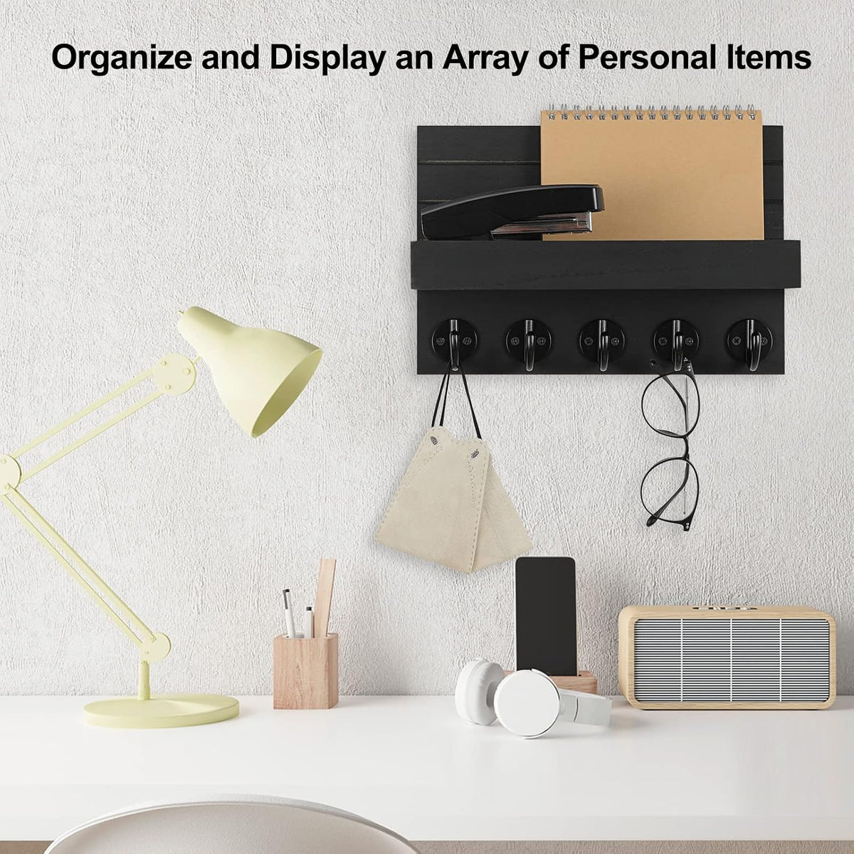 🏡 Rustic Wall-Mounted Entryway Organizer | Wooden Shelf with Hooks for Keys, Bags & Everyday Essentials ✨🗝️